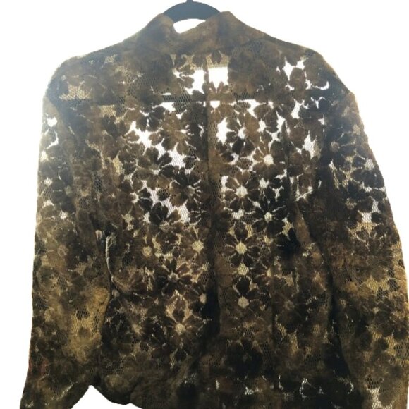 Vintage 90s lace crochet button up shirt top - Picture 10 of 16